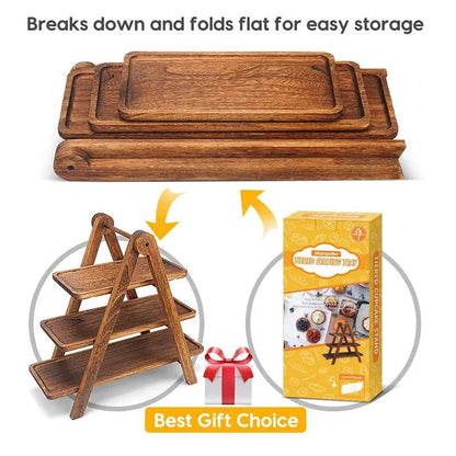 Farmhouse 3 - Tier Wooden Serving Tray - Cake Pops Parties