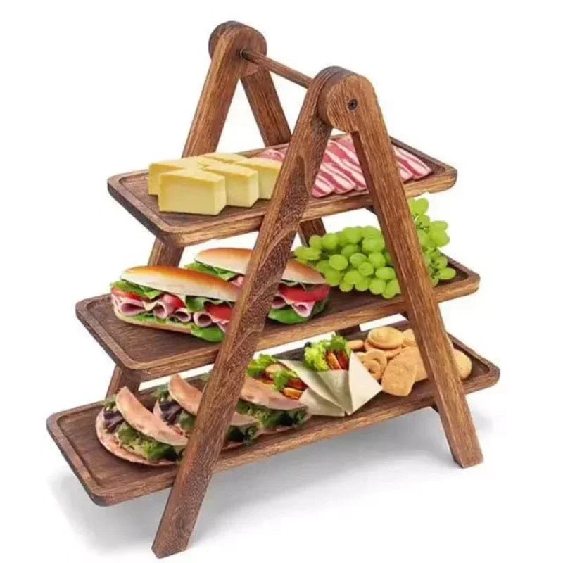 Farmhouse 3 - Tier Wooden Serving Tray - Cake Pops Parties
