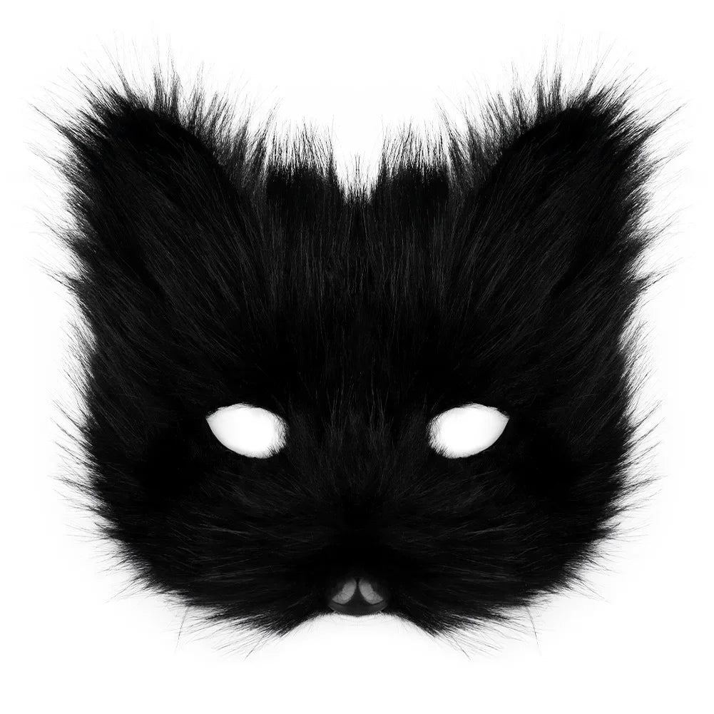 Faux Fur Fox Mask Half Face - Cake Pops Parties