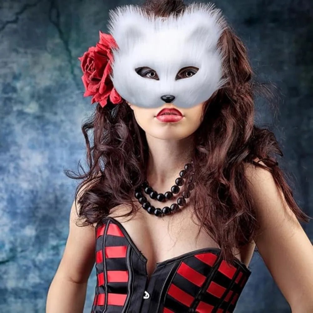 Faux Fur Fox Mask Half Face - Cake Pops Parties