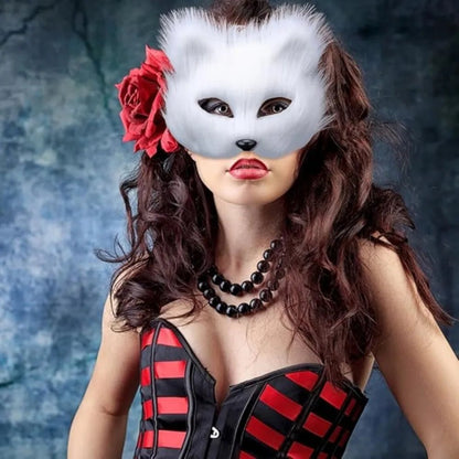 Faux Fur Fox Mask Half Face - Cake Pops Parties