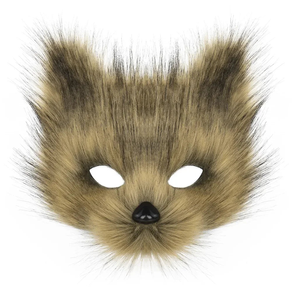 Faux Fur Fox Mask Half Face - Cake Pops Parties