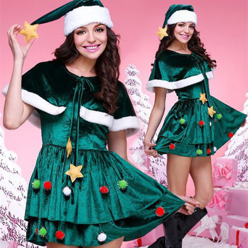 Festive Green Christmas Tree Dress - Cake Pops Parties