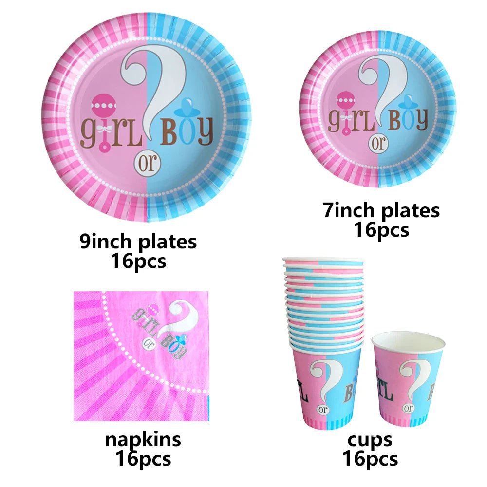 Gender Reveal Party Decor Set - Cake Pops Parties