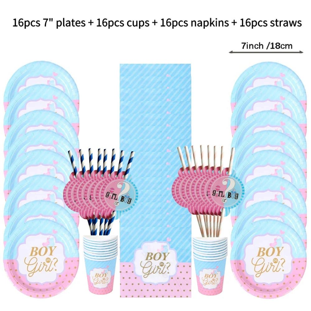 Gender Reveal Party Decor Set - Cake Pops Parties