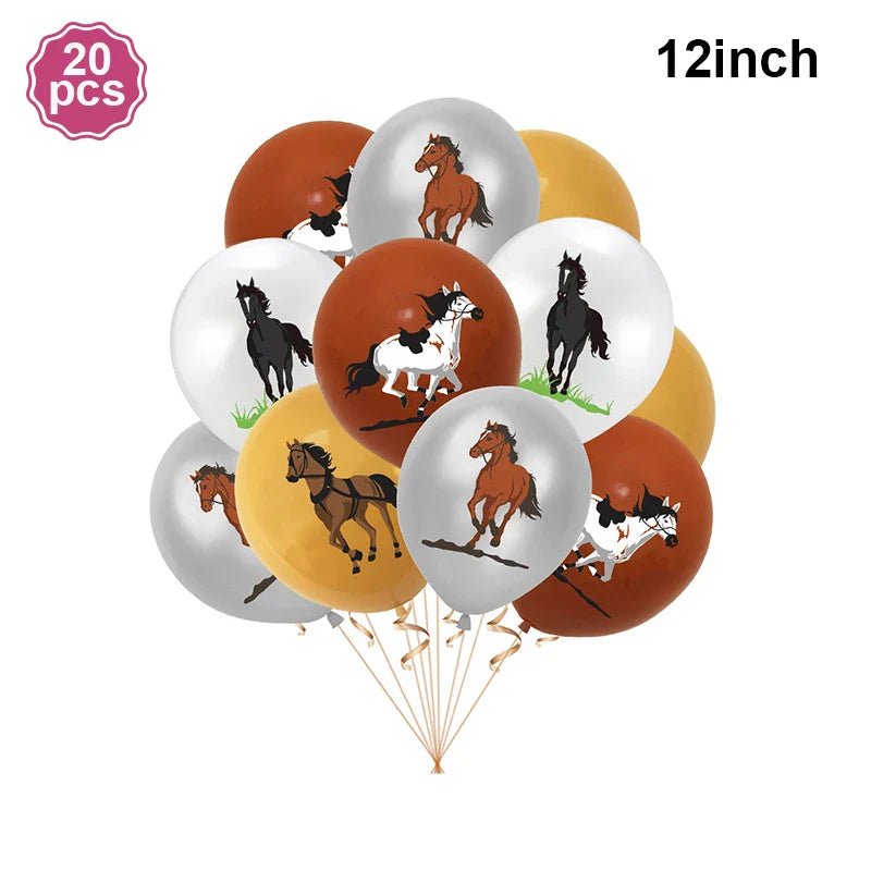 Giant Horse Foil Number Balloon Banner - Cake Pops Parties