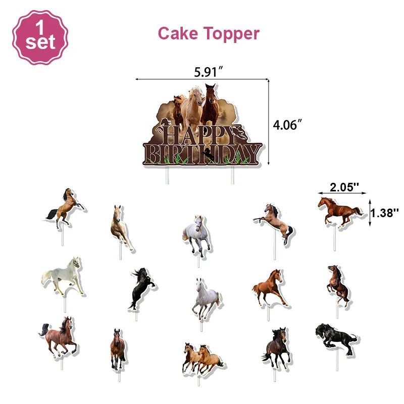 Giant Horse Foil Number Balloon Banner - Cake Pops Parties