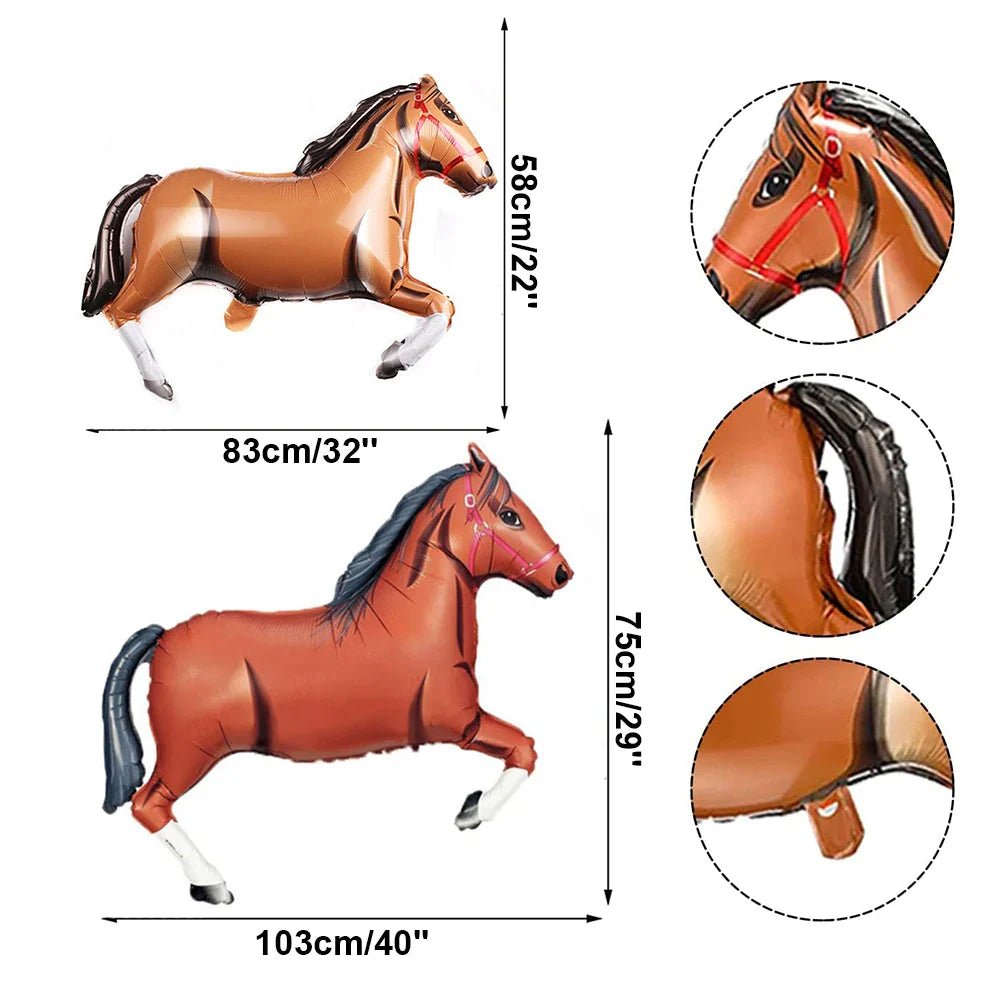 Giant Horse Foil Number Balloon Banner - Cake Pops Parties