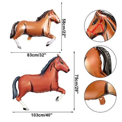 Giant Horse Foil Number Balloon Banner - Cake Pops Parties