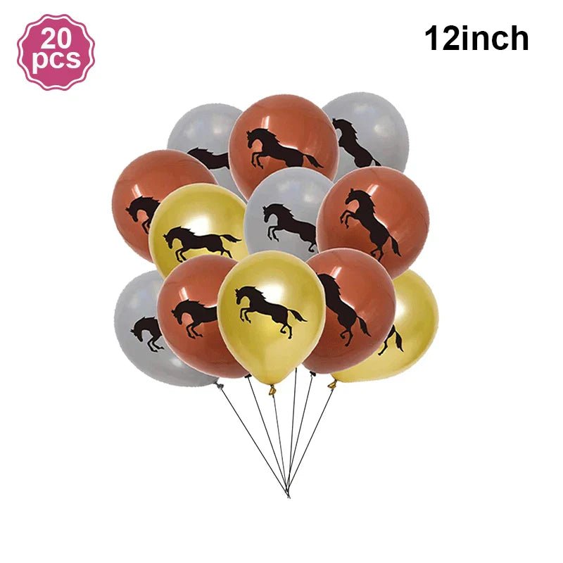 Giant Horse Foil Number Balloon Banner - Cake Pops Parties