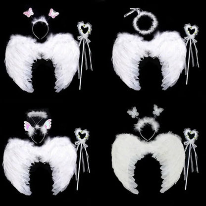 Girls Angel Wings Set with Headband and Magic Wand - Cake Pops Parties