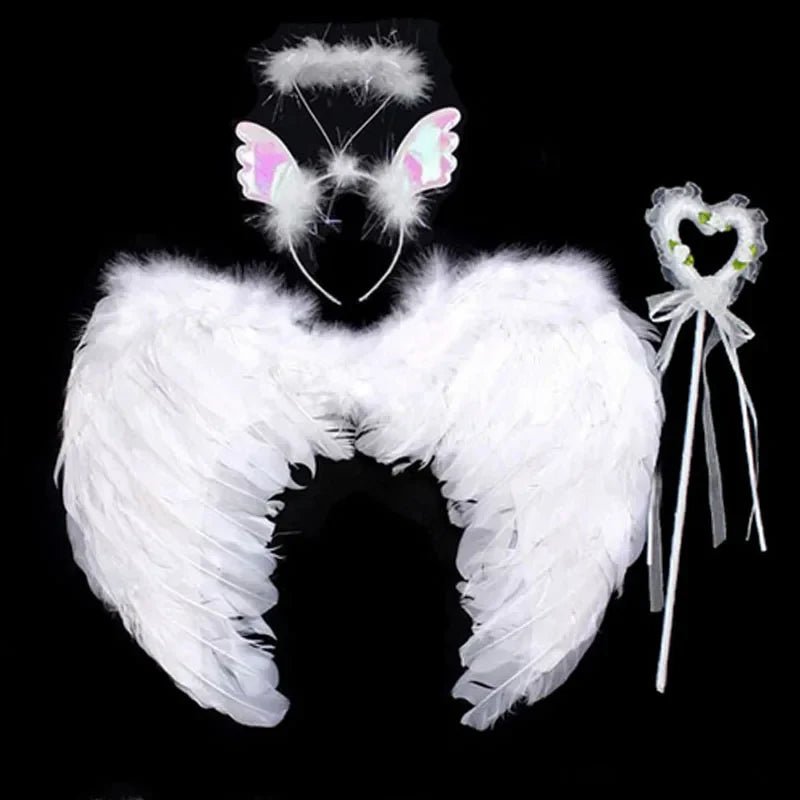 Girls Angel Wings Set with Headband and Magic Wand - Cake Pops Parties