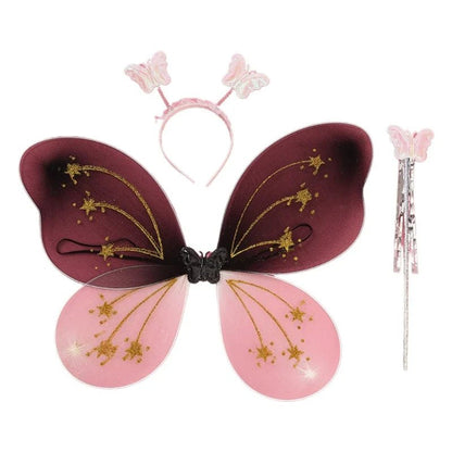 Girls Fairy Costume Set with Wings Tutu Dress - Cake Pops Parties