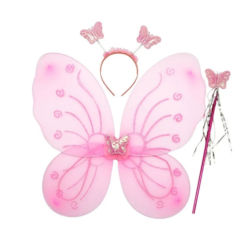 Girls Fairy Costume Set with Wings Tutu Dress - Cake Pops Parties