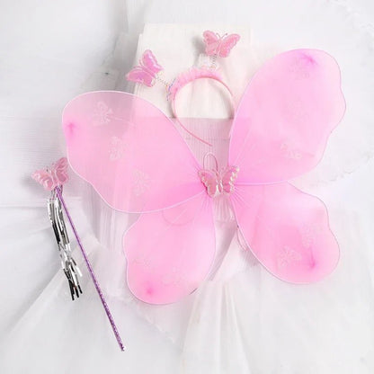 Girls Fairy Costume Set with Wings Tutu Dress - Cake Pops Parties