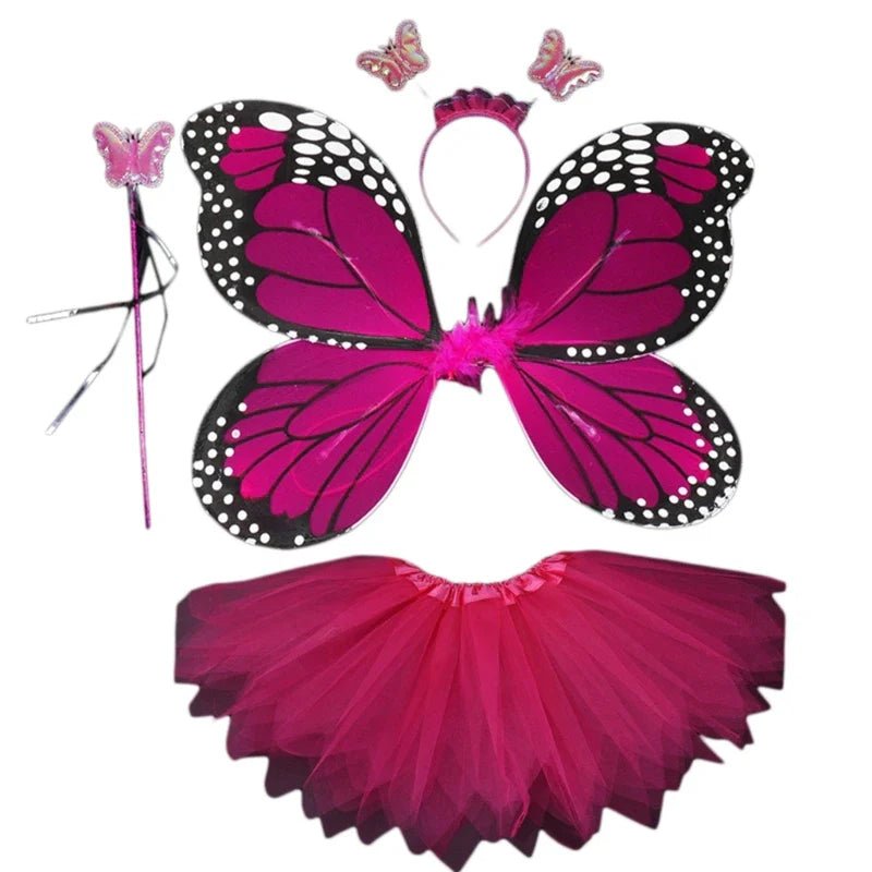 Girls Fairy Costume Set with Wings Tutu Dress - Cake Pops Parties