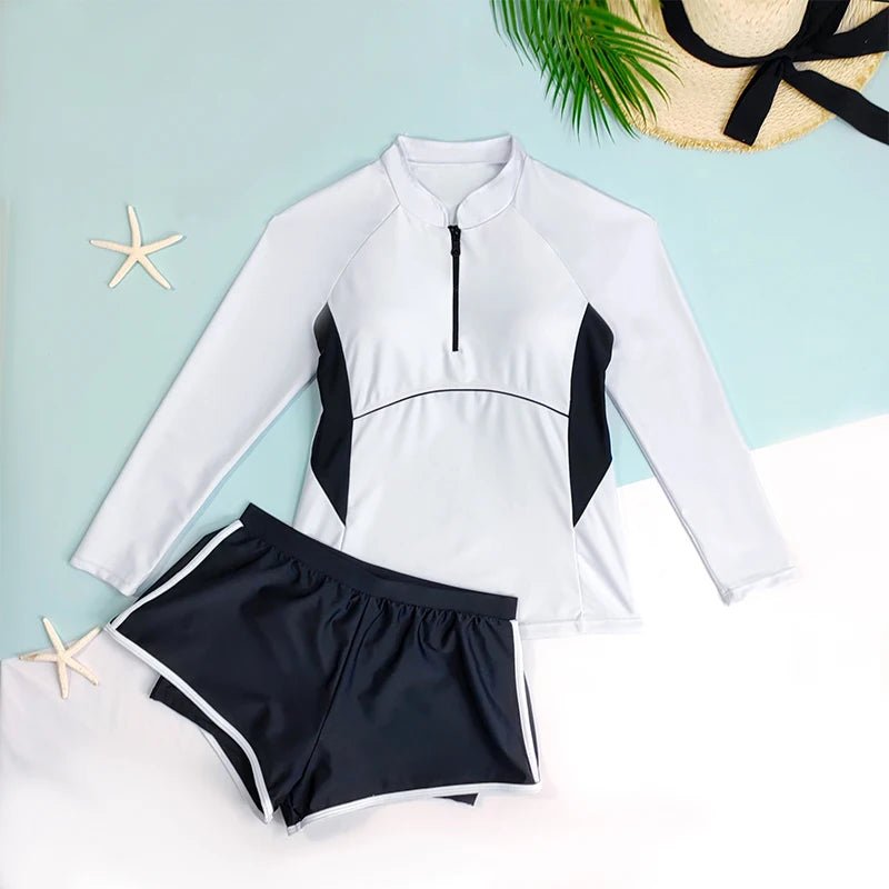 Girls Princess Skirt Swimsuit | Long Sleeve UV Protection Swim Set - Cake Pops Parties