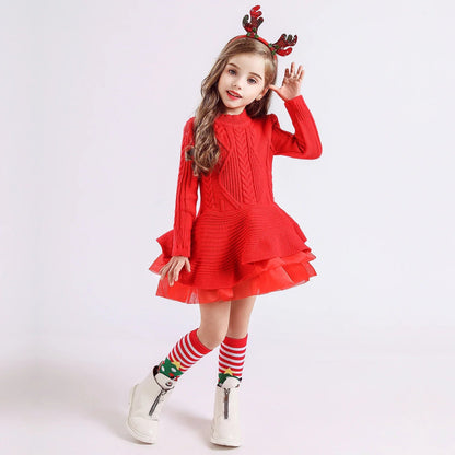Girls Reindeer Christmas Dress - Cake Pops Parties