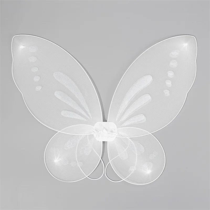 Girls White Butterfly Wings Set with Magic Wand - Cake Pops Parties