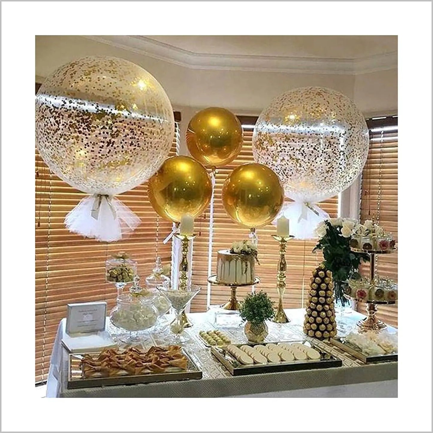 Glam Gold Confetti Balloons - Party Essential - Cake Pops Parties