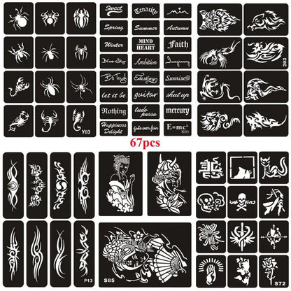 Glitter Tattoo Stencil Kit - DIY Art for Men, Women, Kids - Cake Pops Parties