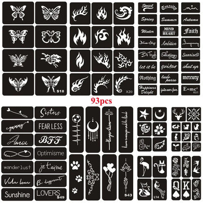 Glitter Tattoo Stencil Kit - DIY Art for Men, Women, Kids - Cake Pops Parties
