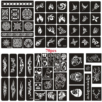 Glitter Tattoo Stencil Kit - DIY Art for Men, Women, Kids - Cake Pops Parties