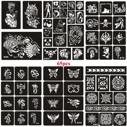 Glitter Tattoo Stencil Kit - DIY Art for Men, Women, Kids - Cake Pops Parties