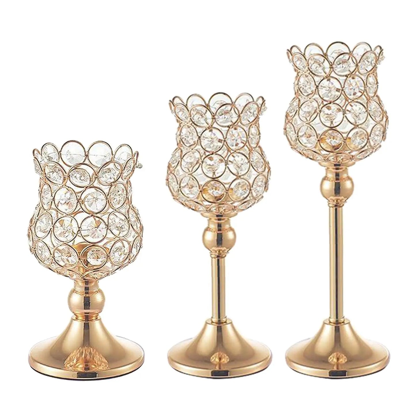 Golden Crystal Candle Holders - Cake Pops Parties