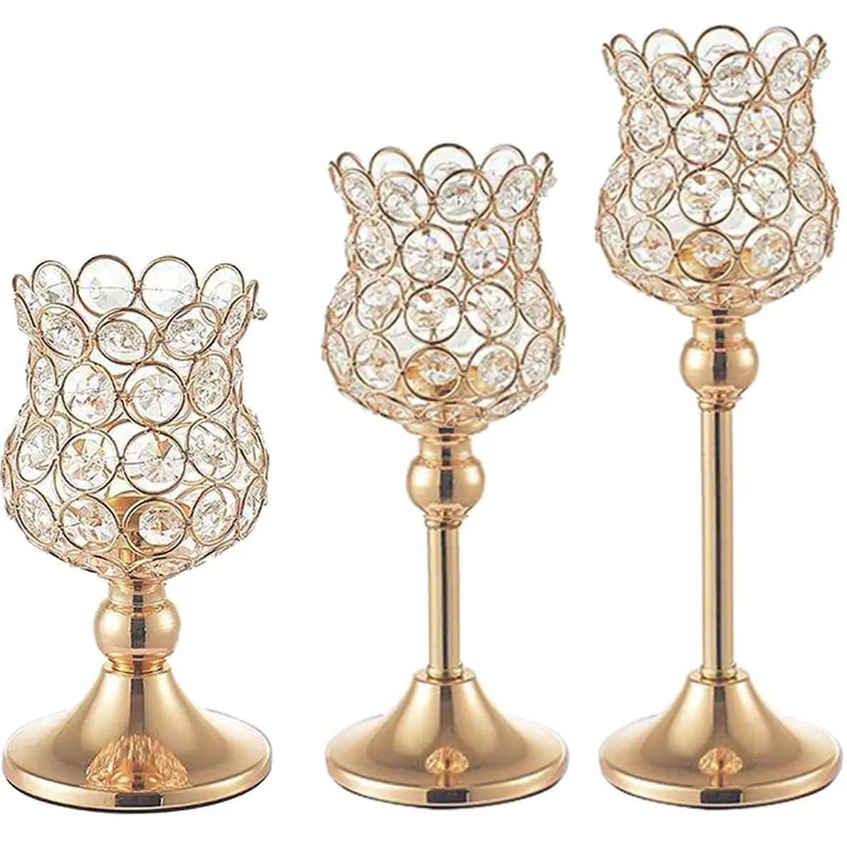 Golden Crystal Candle Holders - Cake Pops Parties