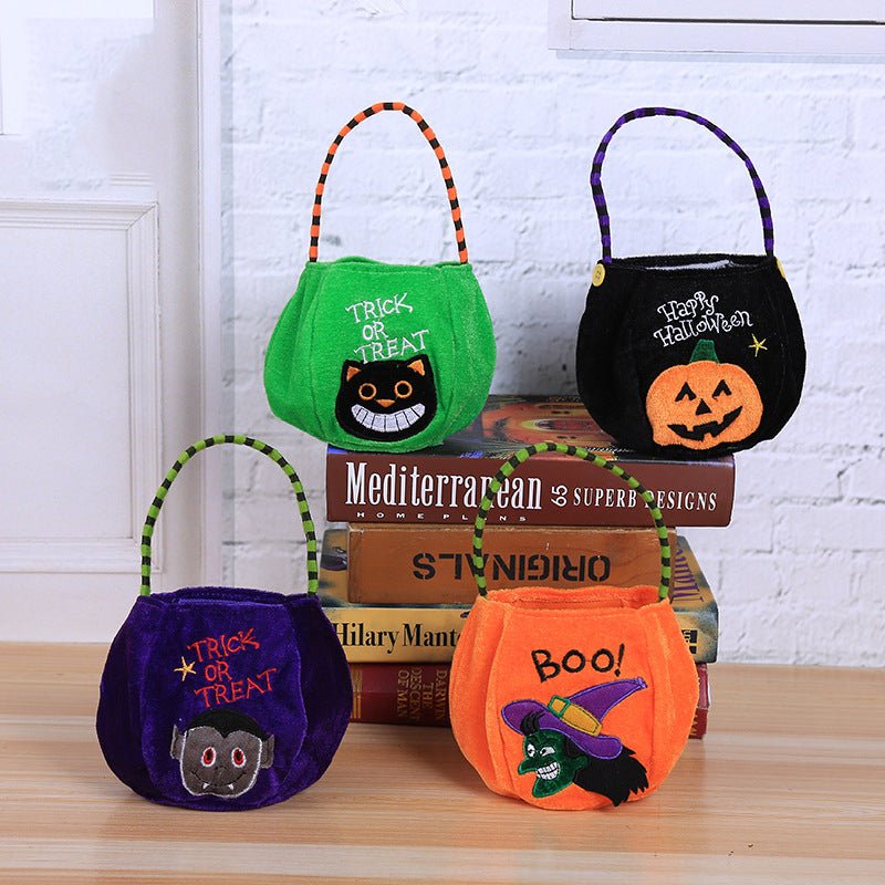 Golden Velvet Halloween Pumpkin Tote Bag - Cake Pops Parties