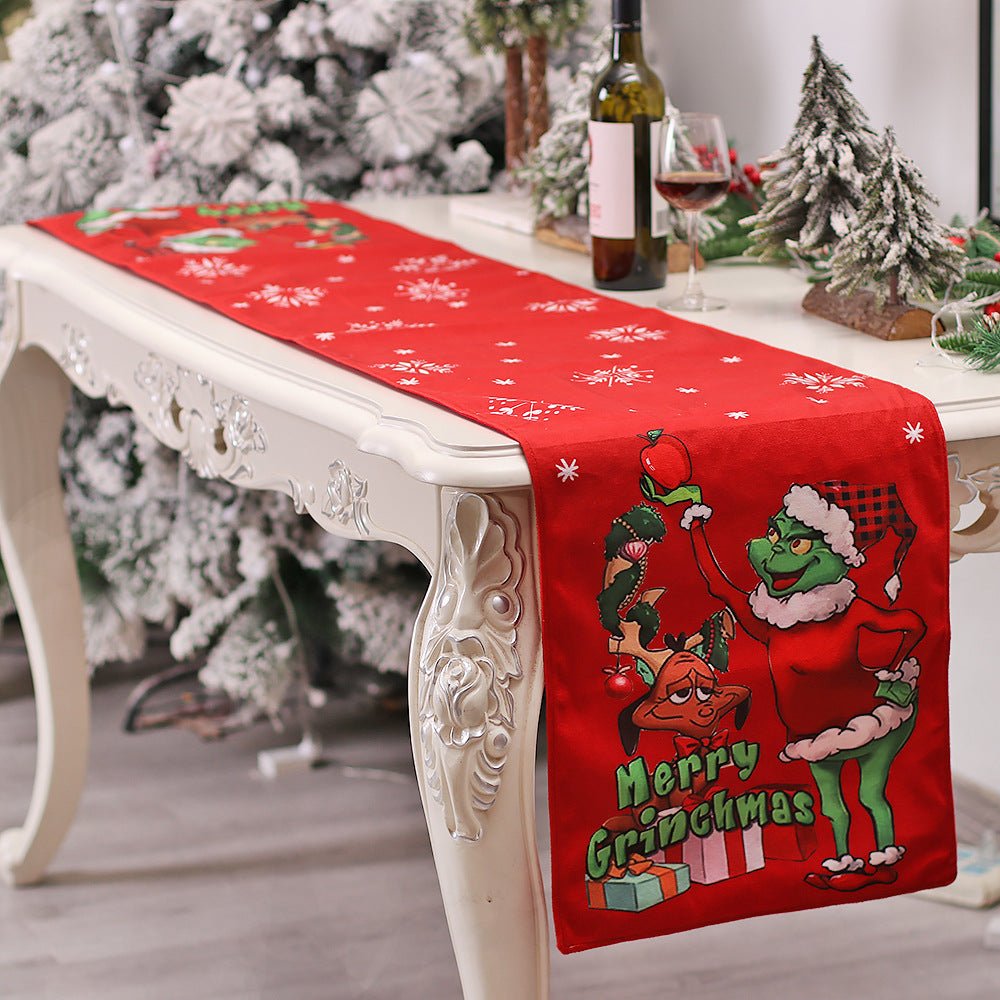 Grinch Monster Christmas Table Runner - Cake Pops Parties