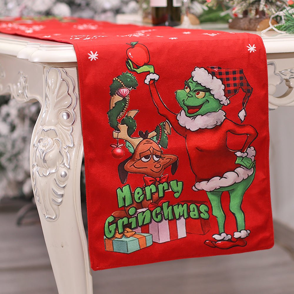 Grinch Monster Christmas Table Runner - Cake Pops Parties
