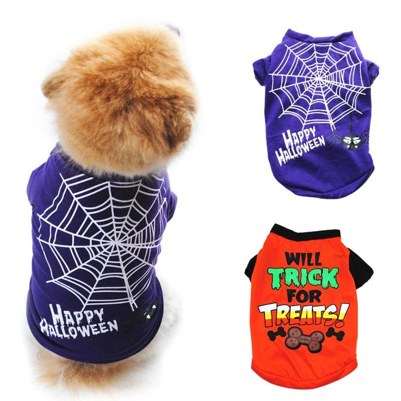 Halloween Dog Spider Web Sleeveless Pet Vest - Cake Pops Parties