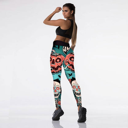 Halloween Pumpkin Digital Print Yoga Pants - Cake Pops Parties