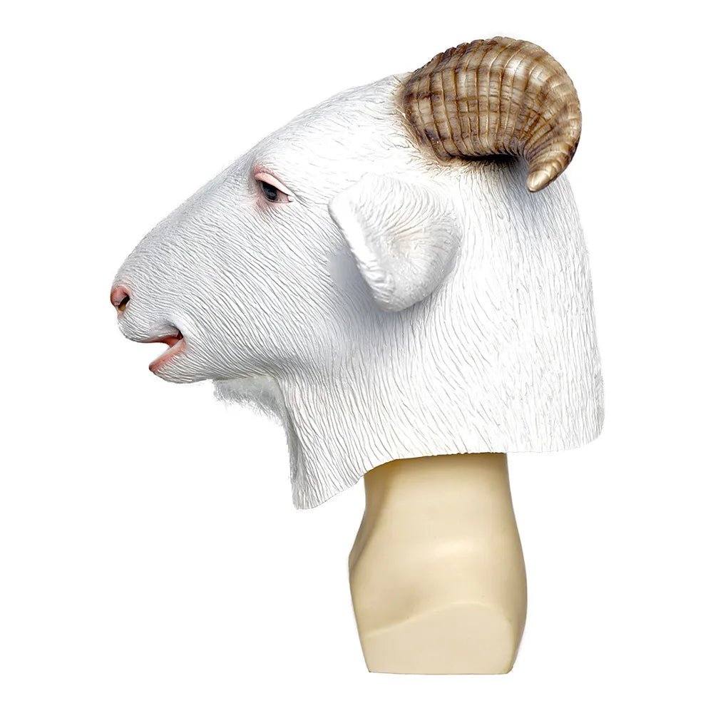 Halloween White Goat Latex Mask - Cake Pops Parties
