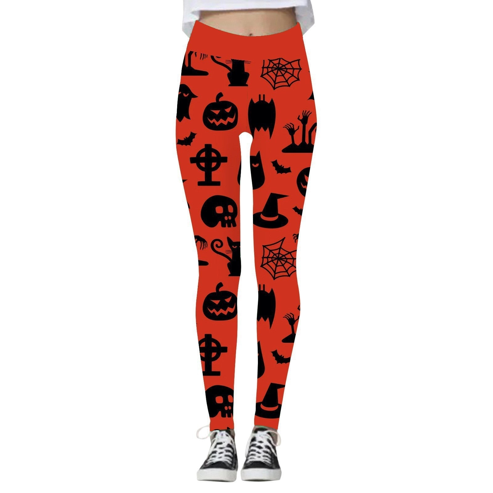 Halloween Women's Pumpkin Skull Yoga Pants - Cake Pops Parties