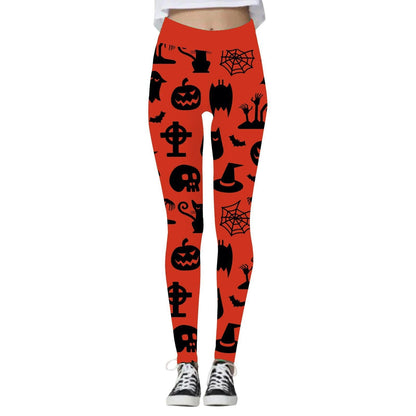 Halloween Women's Pumpkin Skull Yoga Pants - Cake Pops Parties