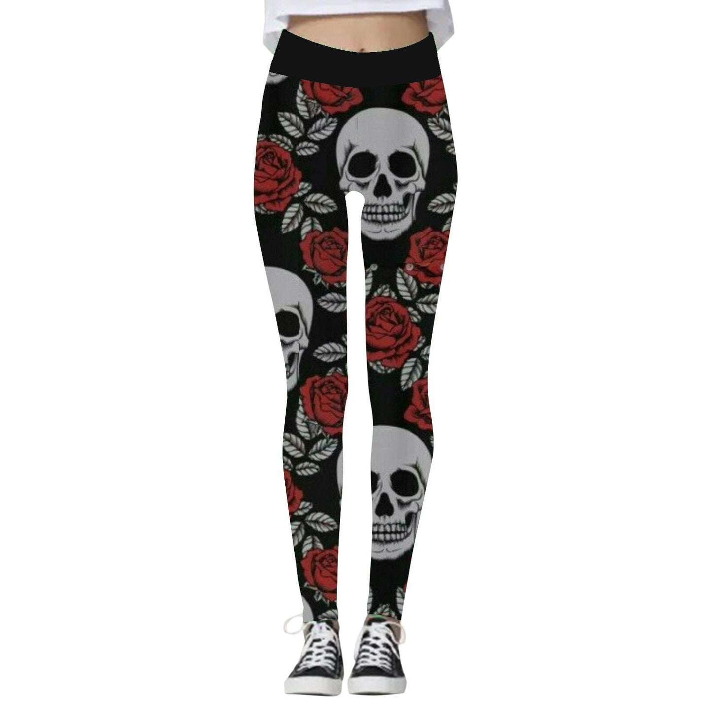 Halloween Women's Pumpkin Skull Yoga Pants - Cake Pops Parties