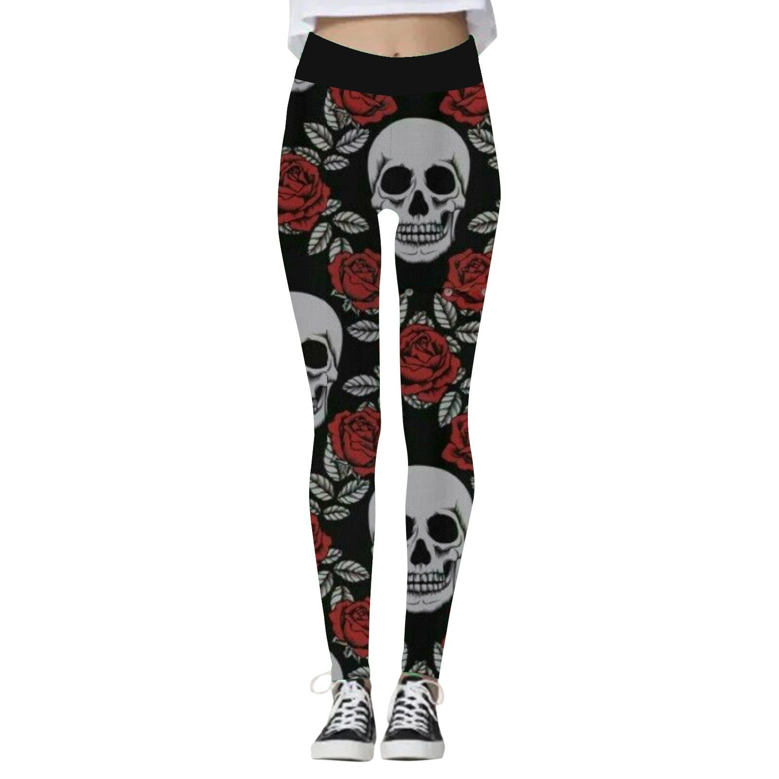Halloween Women's Pumpkin Skull Yoga Pants - Cake Pops Parties