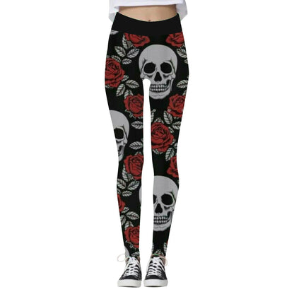 Halloween Women's Pumpkin Skull Yoga Pants - Cake Pops Parties