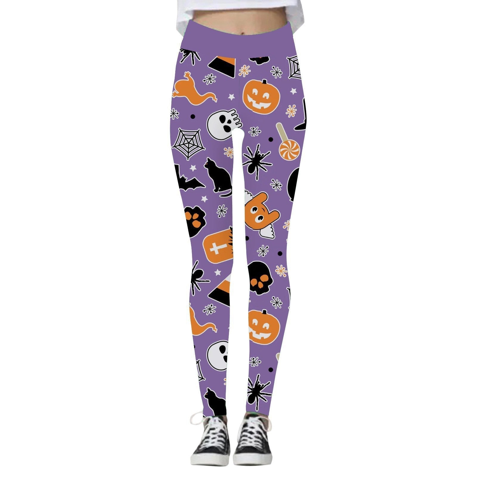 Halloween Women's Pumpkin Skull Yoga Pants - Cake Pops Parties