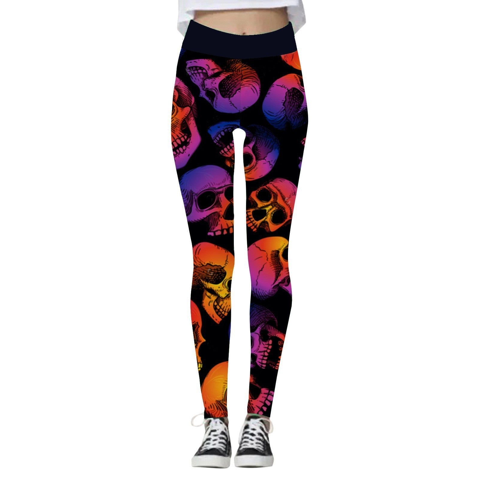 Halloween Women's Pumpkin Skull Yoga Pants - Cake Pops Parties