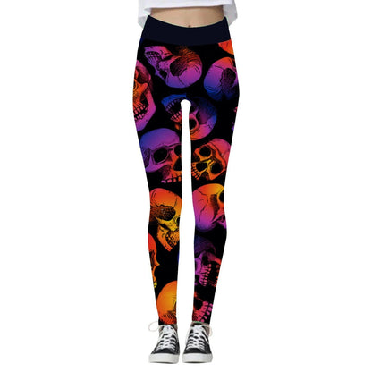 Halloween Women's Pumpkin Skull Yoga Pants - Cake Pops Parties