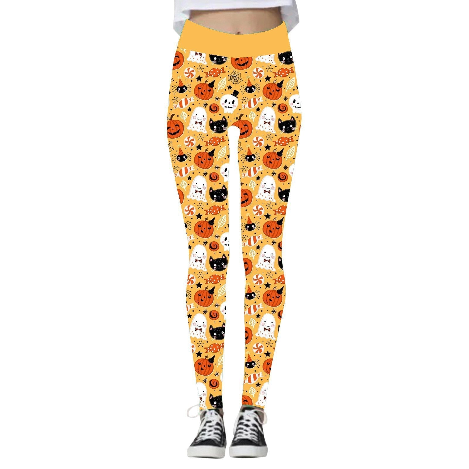 Halloween Women's Pumpkin Skull Yoga Pants - Cake Pops Parties