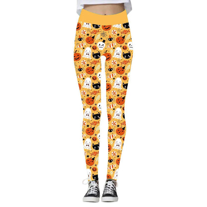 Halloween Women's Pumpkin Skull Yoga Pants - Cake Pops Parties
