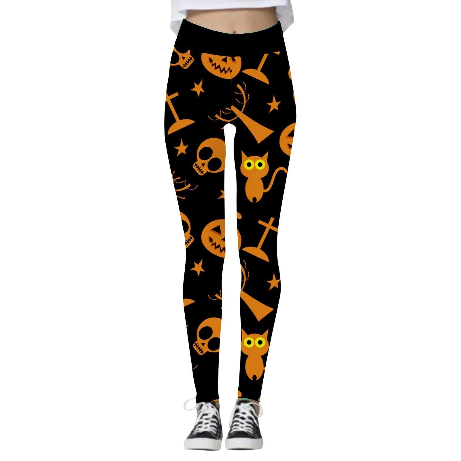 Halloween Women's Pumpkin Skull Yoga Pants - Cake Pops Parties