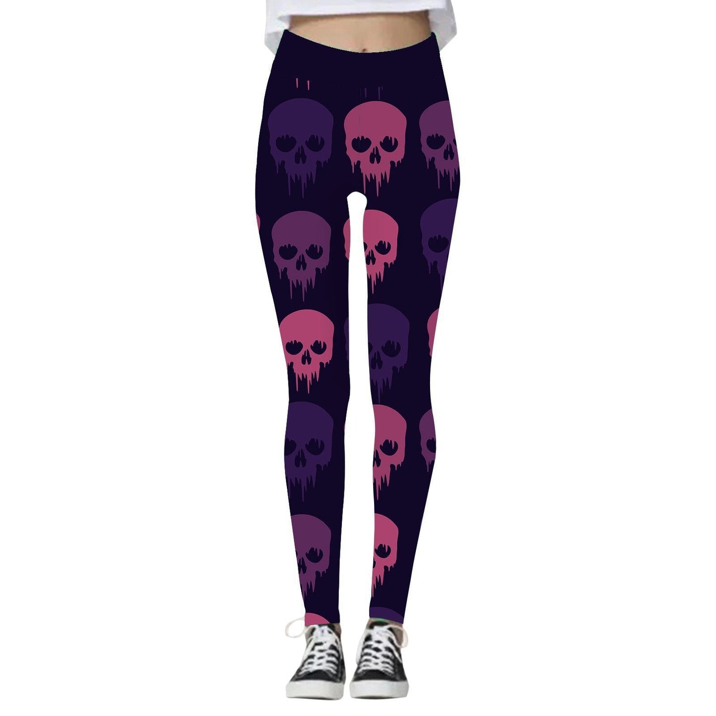 Halloween Women's Pumpkin Skull Yoga Pants - Cake Pops Parties