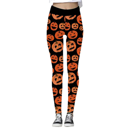 Halloween Women's Pumpkin Skull Yoga Pants - Cake Pops Parties