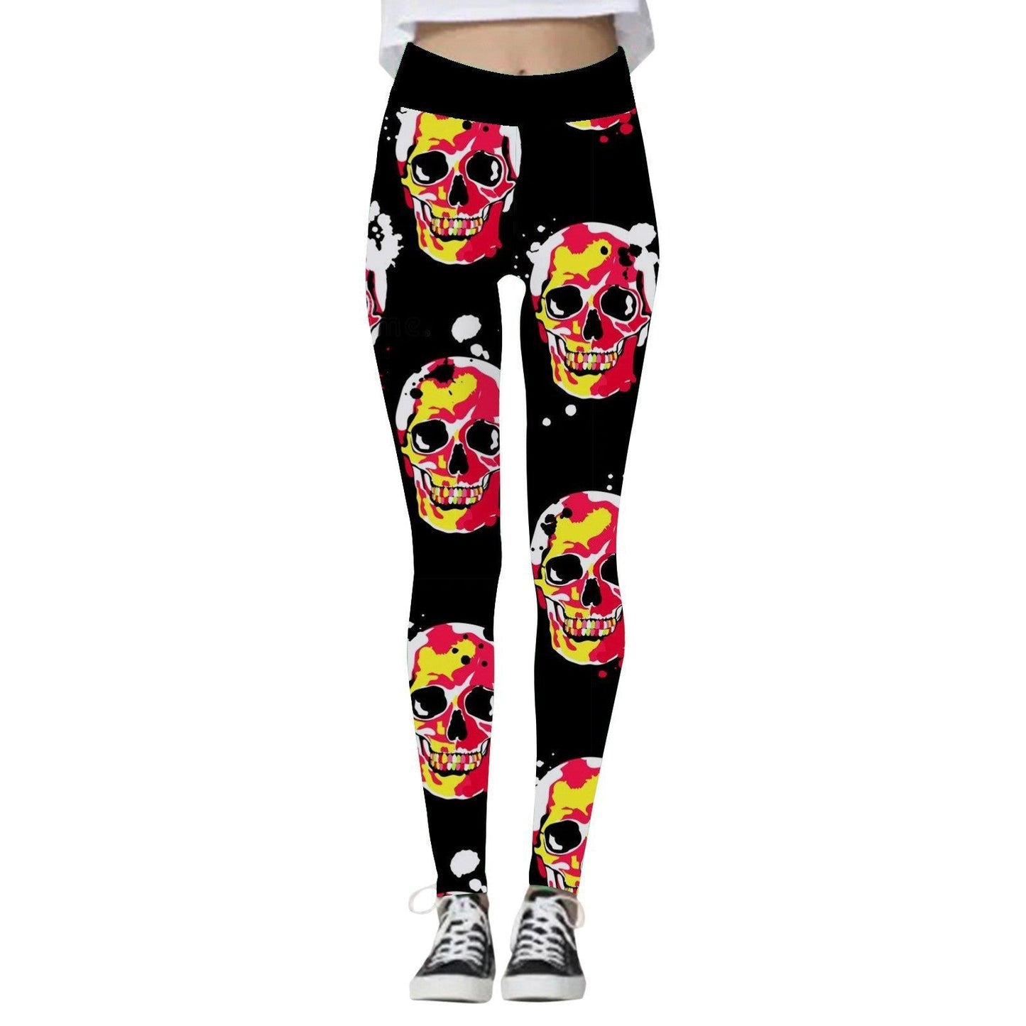 Halloween Women's Pumpkin Skull Yoga Pants - Cake Pops Parties